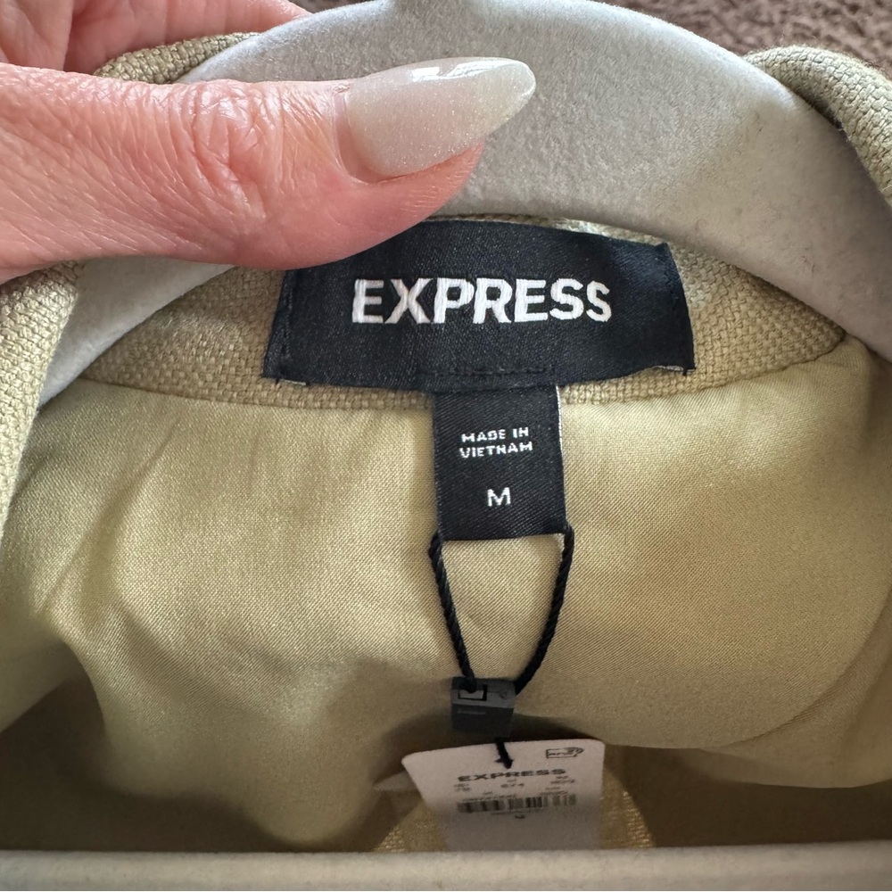 NEW EXPRESS ELM LINEN BLEND OVERSIZED BOYFRIEND BLAZER SZ M MEDIUM NEW $168 - Picture 5 of 11